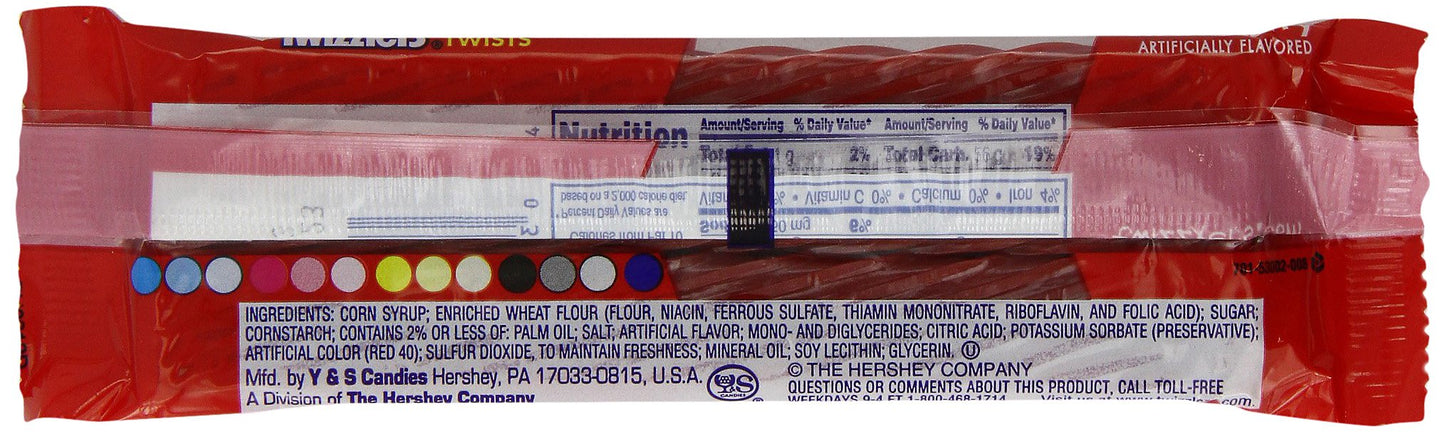 Twizzlers Twists, Strawberry Flavored Licorice Candy, 2.5 Ounce Packet (Pack Of 36)