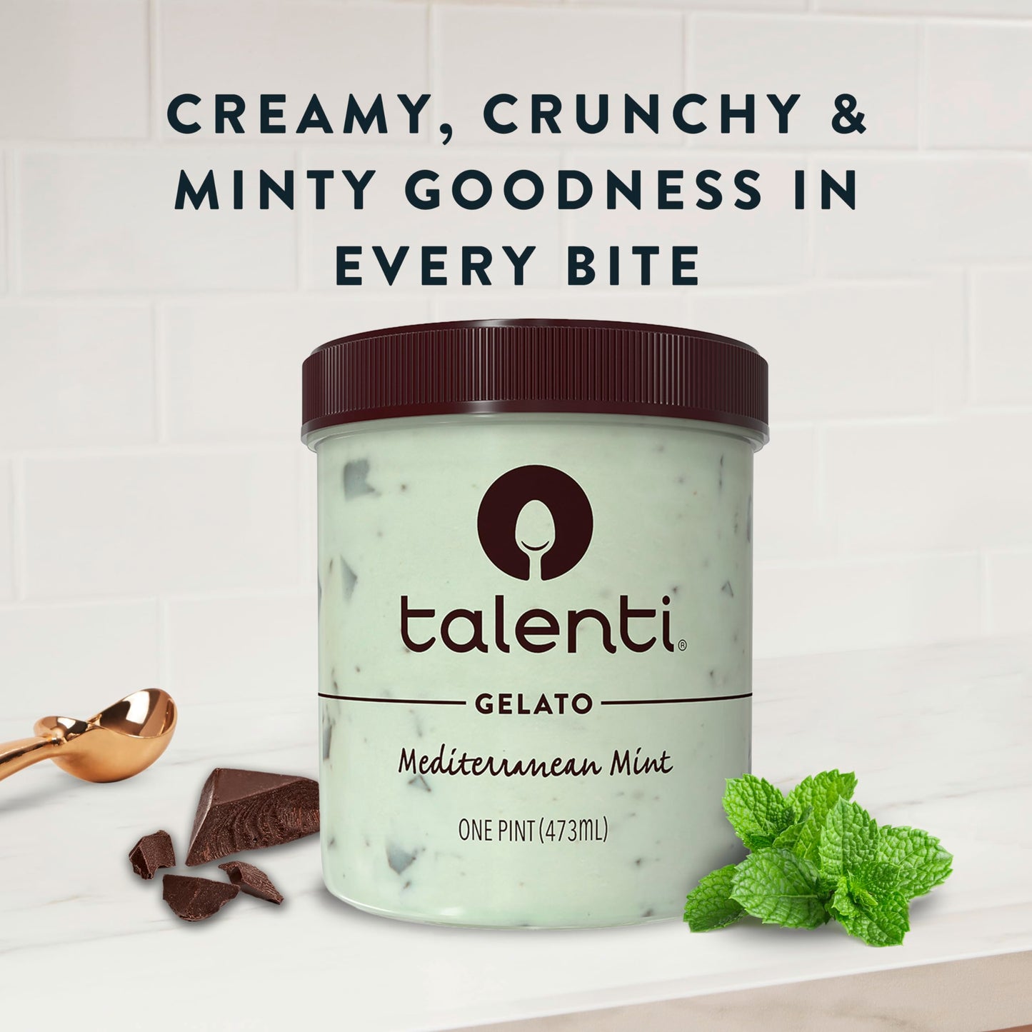 Talenti Gelato For a Delicious Frozen Dessert Mediterranean Mint Made with Non-GMO Ingredients 1 pint