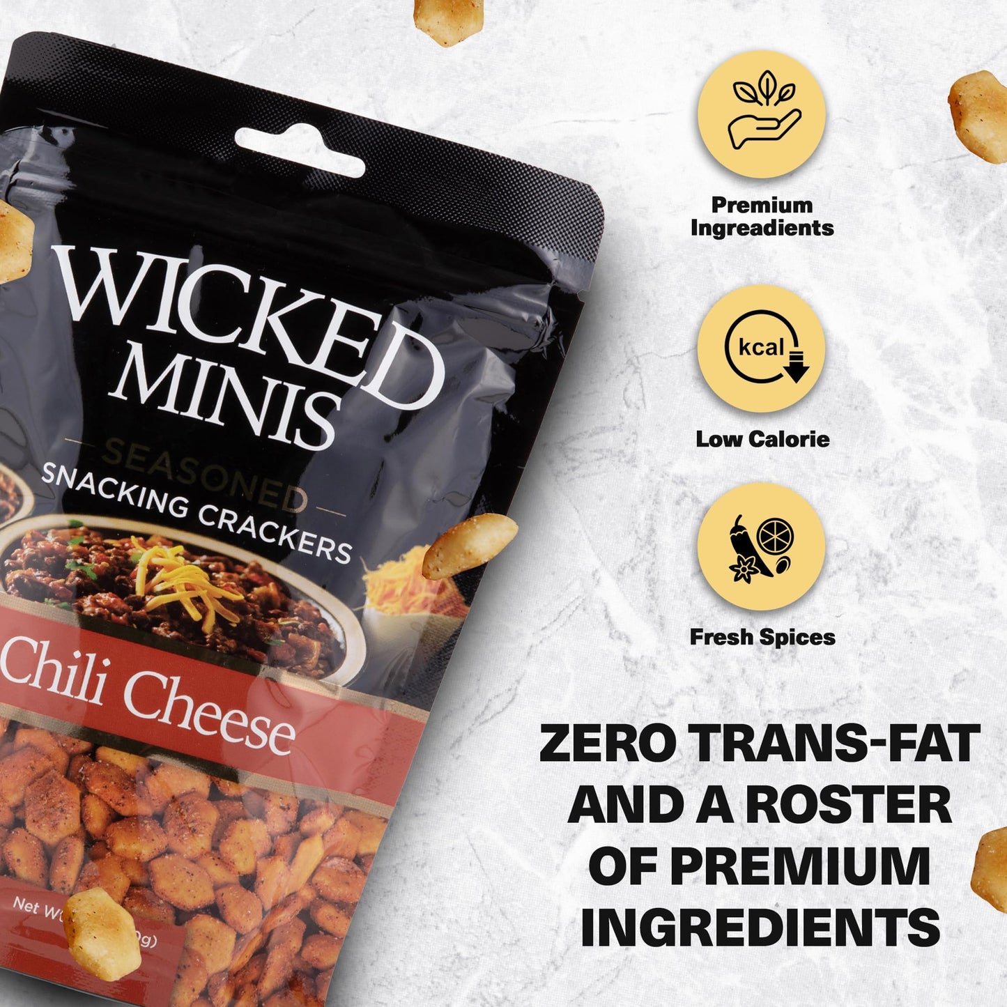 Wicked Mix Mini Puffed Soup & Oyster  ers, Savory Snacking Mix, 6 Oz (Pack of 3)