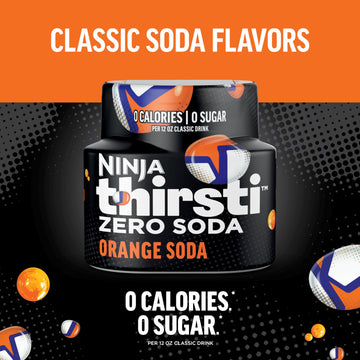 Ninja Thirsti Flavored Water Drops, Zero Soda Orange Soda, Classic Soda Flavors, Sparkling Or Still, Zero Calories, Zero Sugar,