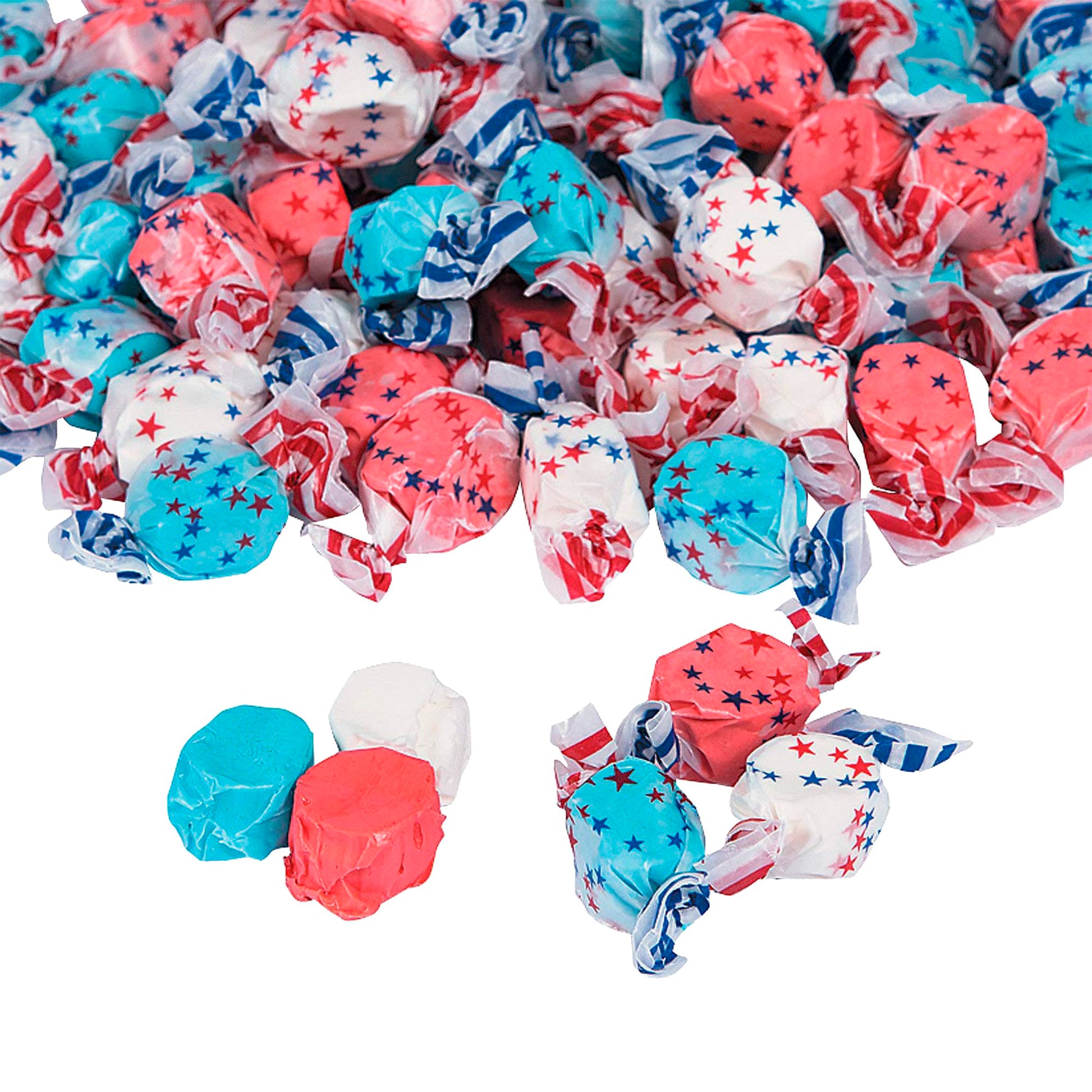 Fun Express Patriotic Red White And Blue Candy Bulk - 1.5 Pounds, 67 Pieces, Blueberry, Cherry, And Vanilla-Flavored