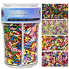 Rainbow Sprinkles for Cake Decorating, Colorful Jimmies Sprinkles Mix 4 Colors for Cake Cupcake Donut Ice Cream Brownies Cookie 