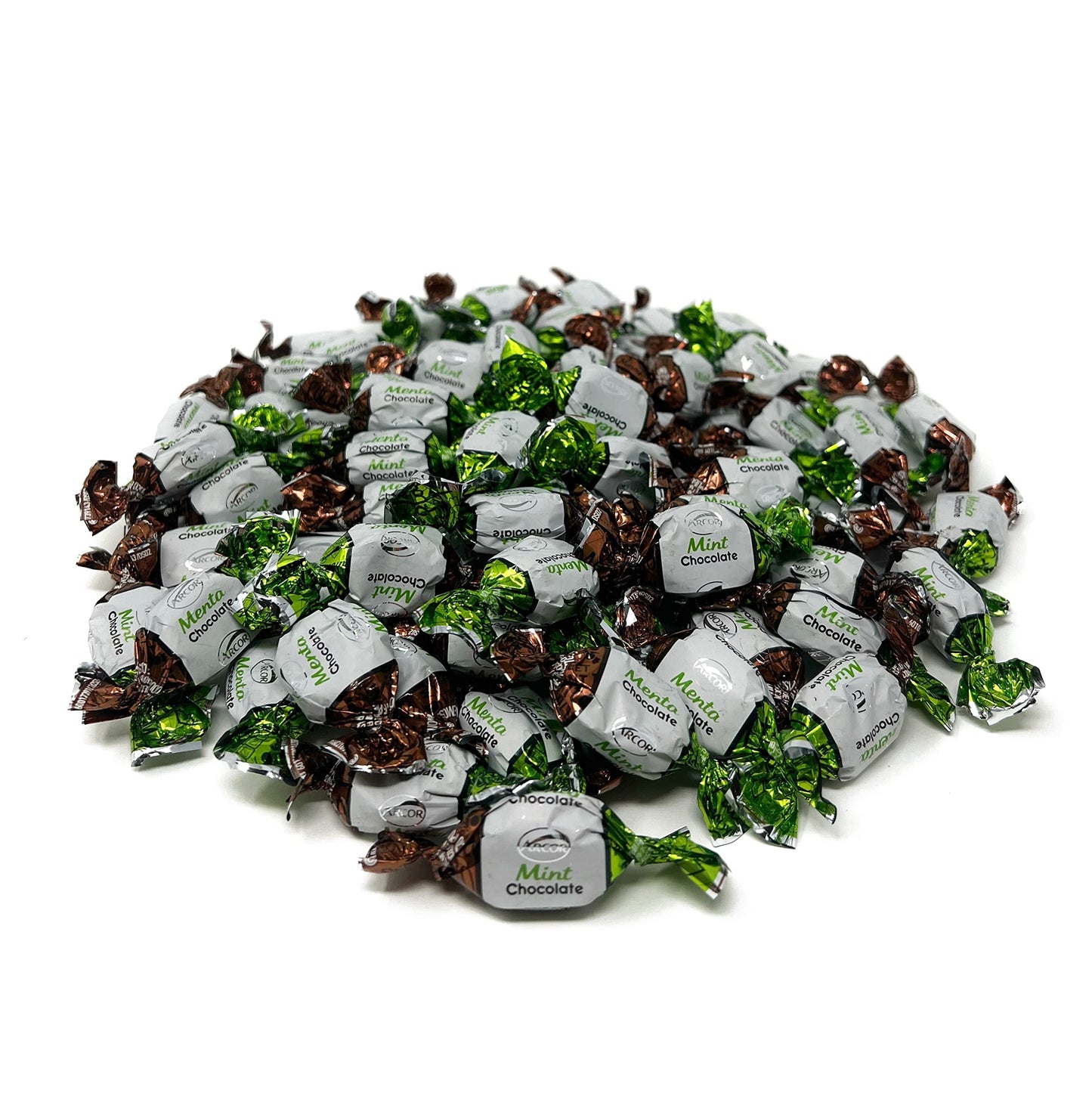 Assortit Chocolate Filled Mints - Hard Candies - 1 lb - Individually Wrapped - Refreshing After Dinner Treat - White