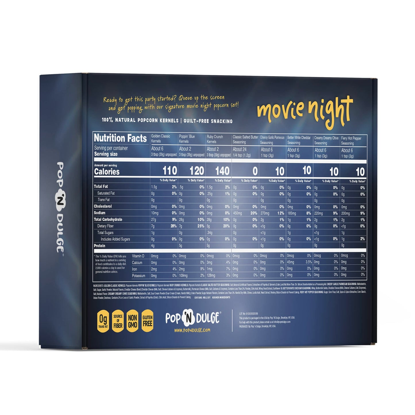 Game Day Movie Night Popcorn Gift Set Gifts For Men Family Gifts Party Supplies, 5 Non-Gmo Gourmet Popcorn Kernels And 5 Popcorn
