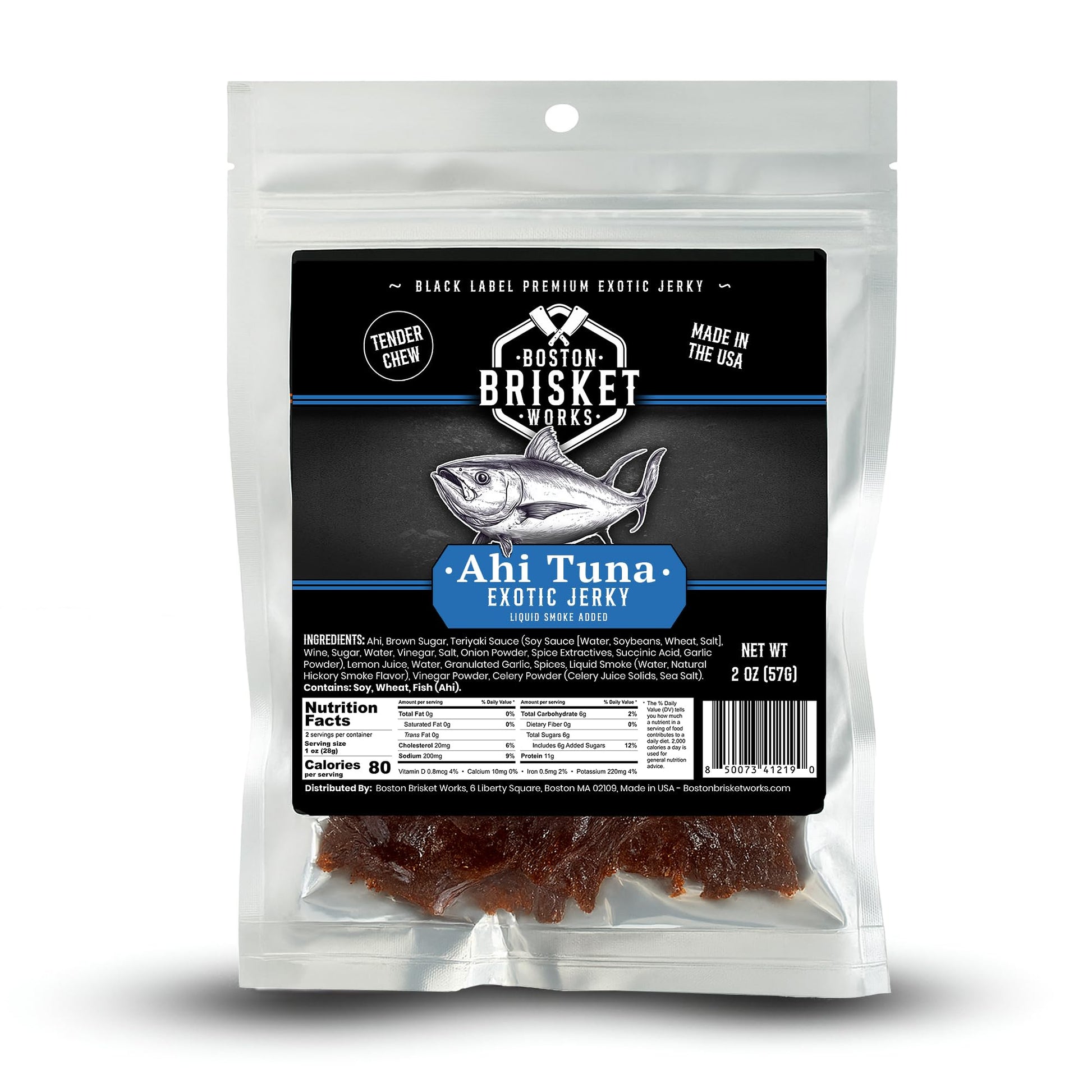 Ahi Tuna Jerky - Top-Grade Fish Meat - Gourmet Seafood Snack - Unique Fisherman Gift For Dad  Guy - Healthy Pescatarian Present