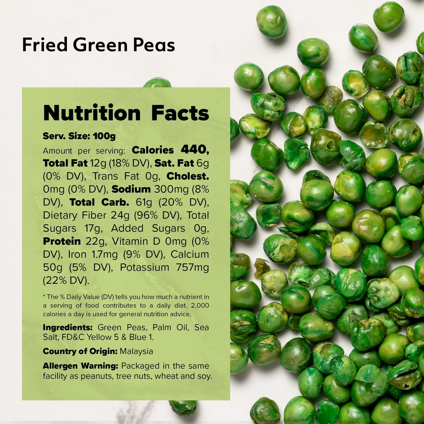 Nuts U.S. – Green Peas | Fried And Sea Salted| Non Gmo And Gluten Free | Fresh And Delicious | Green Peas In Resealable Bags!!! (2 Lbs)