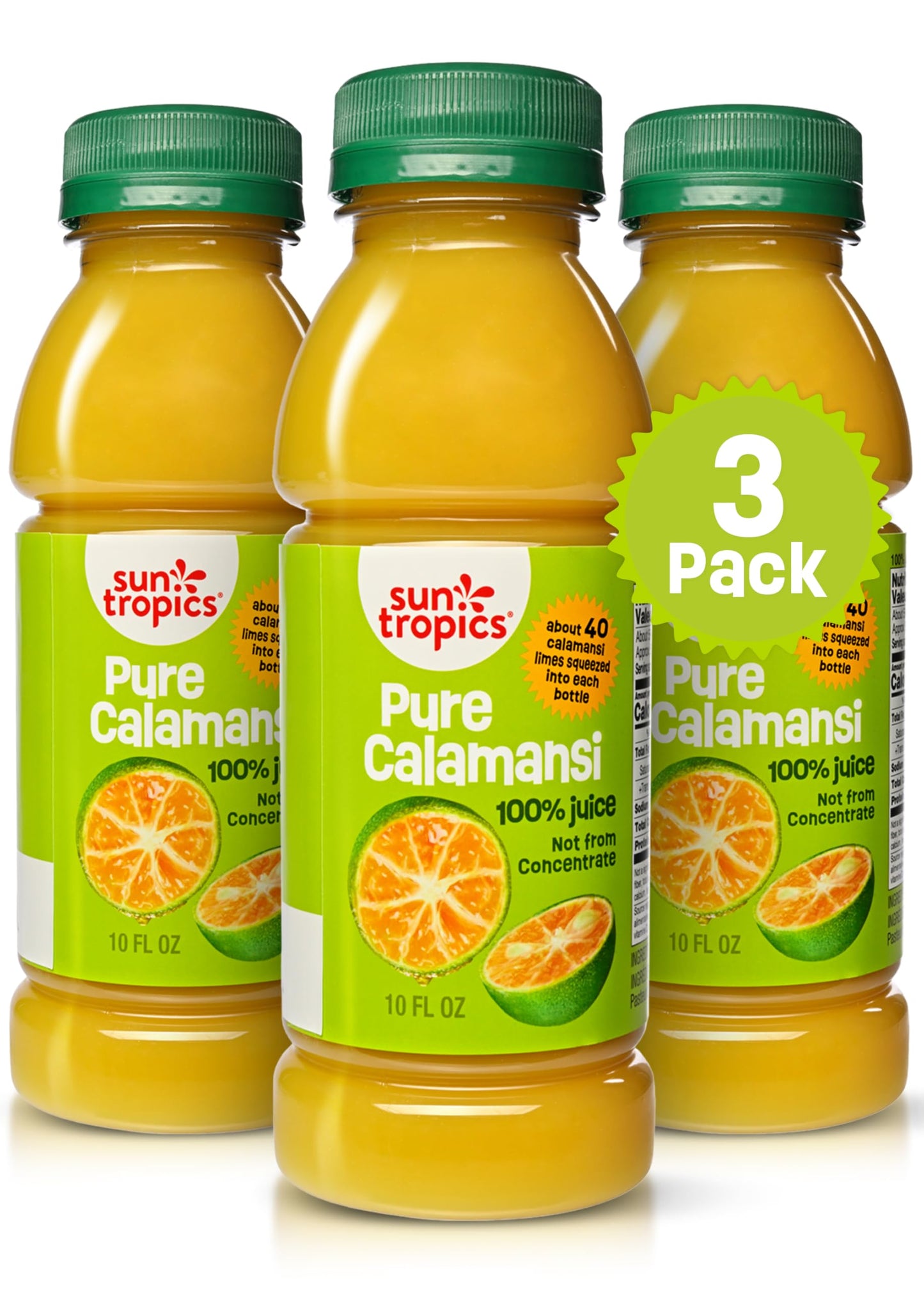 Sun Tropics 100% Pure Calamansi Puree, 10 Ounce (Pack of 3) by SunTropics