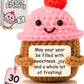 Happy Birthday Cupcake Crochet With 30 Birthday Cards | Funny Gift Idea For Women For 16Th, 21St, 17 Year Old, 30Th Birthdays | Cute Bday Party Decor For Her, Friends, Teens, Coworkers, Sister, Bestie