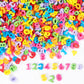 Numbers Sprinkles for Cake Decorating 7 Ounces Edible Rainbow Confetti Sprinkles for Cupcake, Cookies, Ice Cream Topper, Multico