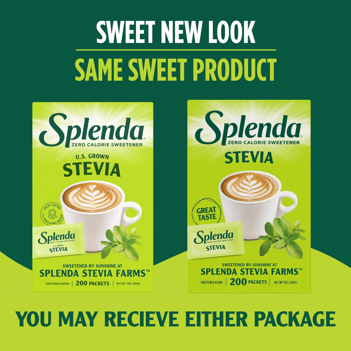 SPLENDA Stevia Zero Calorie Sweetener, Sugar Substitute Packets, 200 Count (Pack of 1)