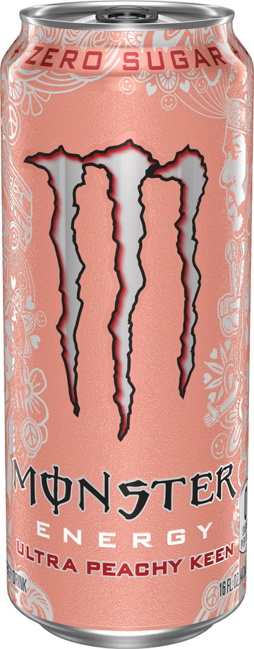 Monster Energy Ultra Peachy Keen  Sugar Free Energy Drink  16 Ounce (Pack of 4)