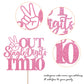 YCTHUNFISH Cake Topper Glitter 10th Birthday Decorations, Bamboo, Pink