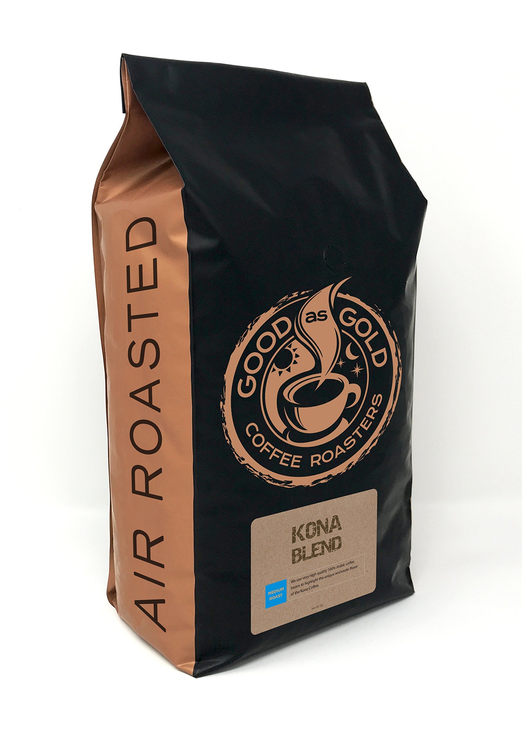 Good As Gold Kona Blend Coffee Whole Bean 5lb (80 Ounce)