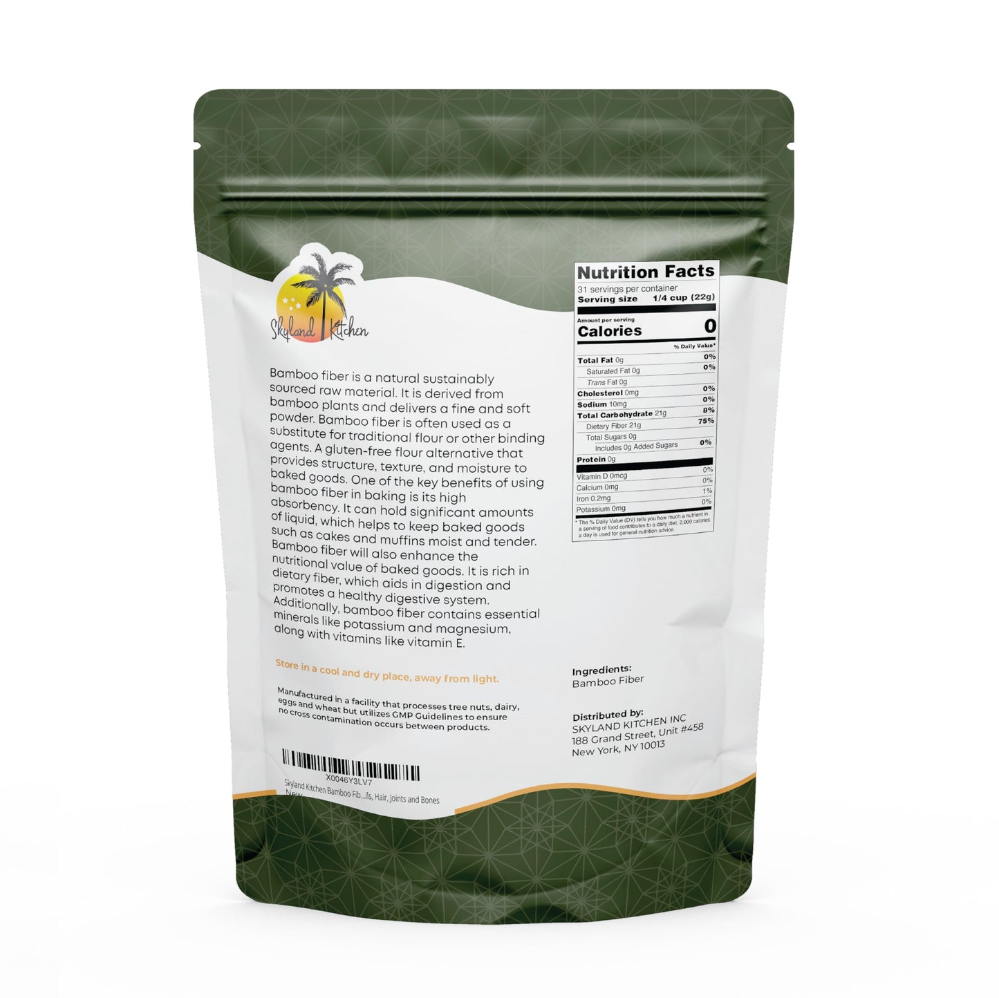 Skyland Kitchen Bamboo Fiber (3Lb) Keto Fiber For Keto And Low Carb Baking, 0G Net Carbs, Improves Texture Of In Baking, Extra F