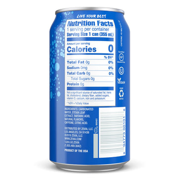 Zevia Zero Calorie Soda, Cola, 12 Fl Oz Cans (Pack of 24)