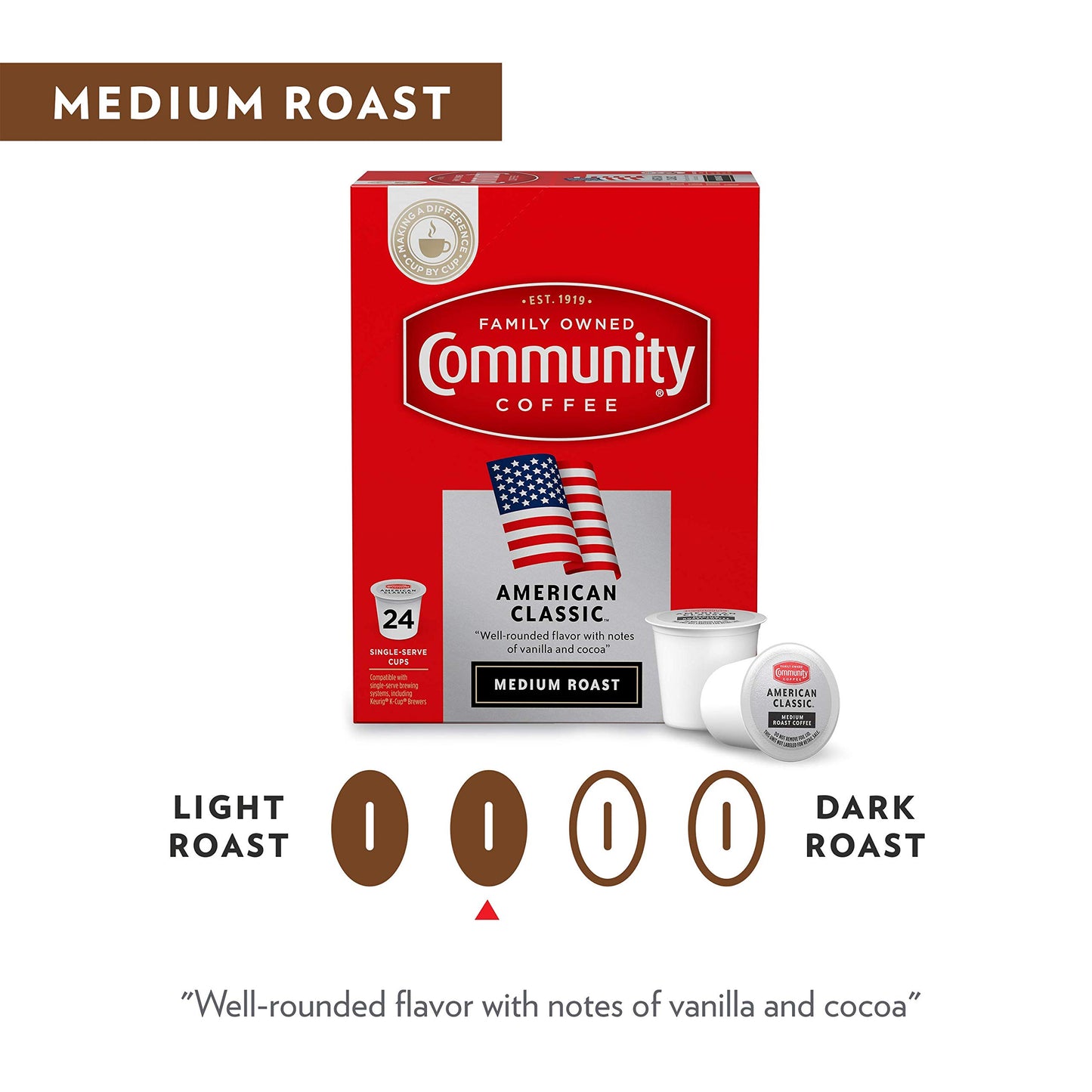 Community Coffee American Classic Coffee Pods, Medium Roast, 36 Count, Compatible with Keurig 2.0