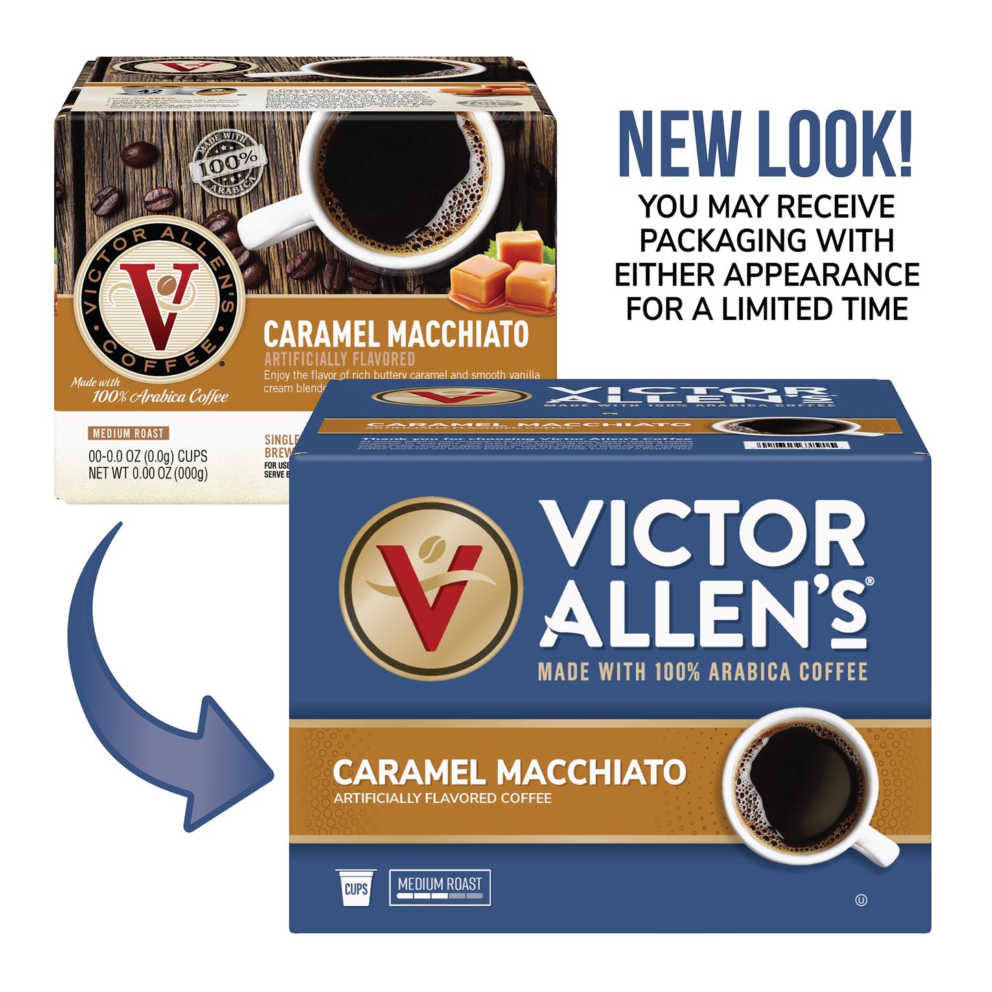 Victor Allens Coffee Caramel Macchiato Pods, Medium Roast, 80 Count, Single Serve for Keurig, Brown