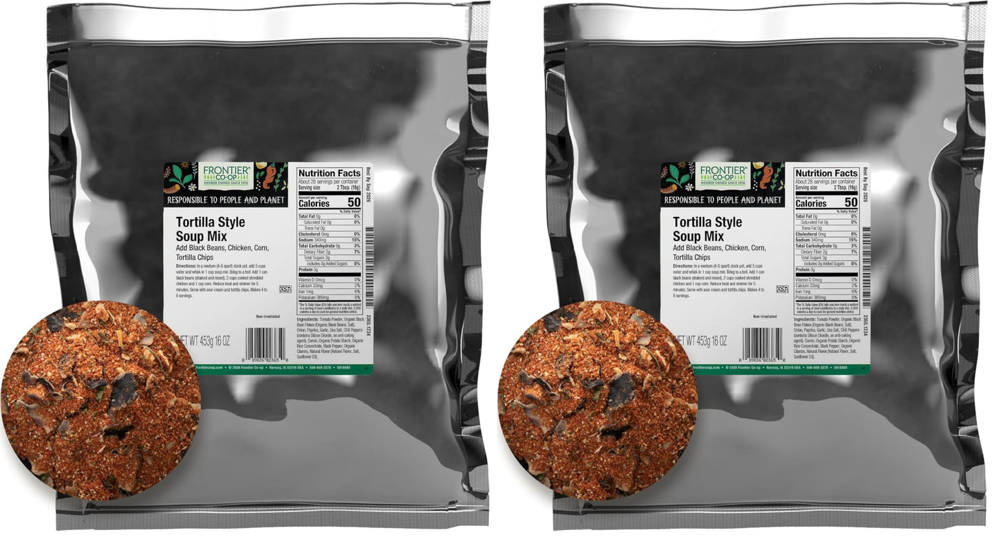 Frontier Bulk Tortilla Style Soup Mix, 16 Ounce (Pack of 2)