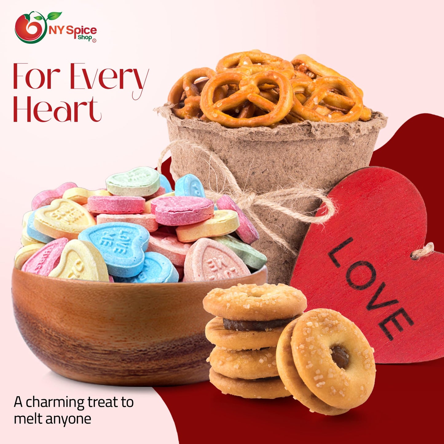 Ny Spice Shop Conversation Hearts Candy - 1 Pound Conversation Hearts Shaped Candy Bulk - Sweet Tarts For Goodie Bags - Candy Va