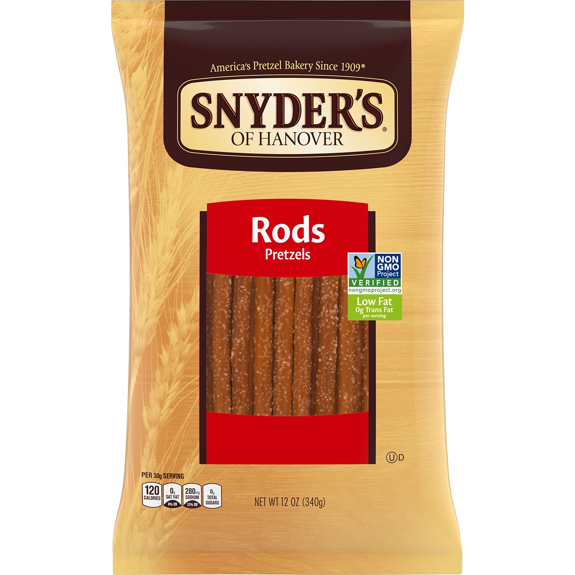 Snyder'S Of Hanover, Pretzel Rods, 12 Oz Bag (Pack Of 12)