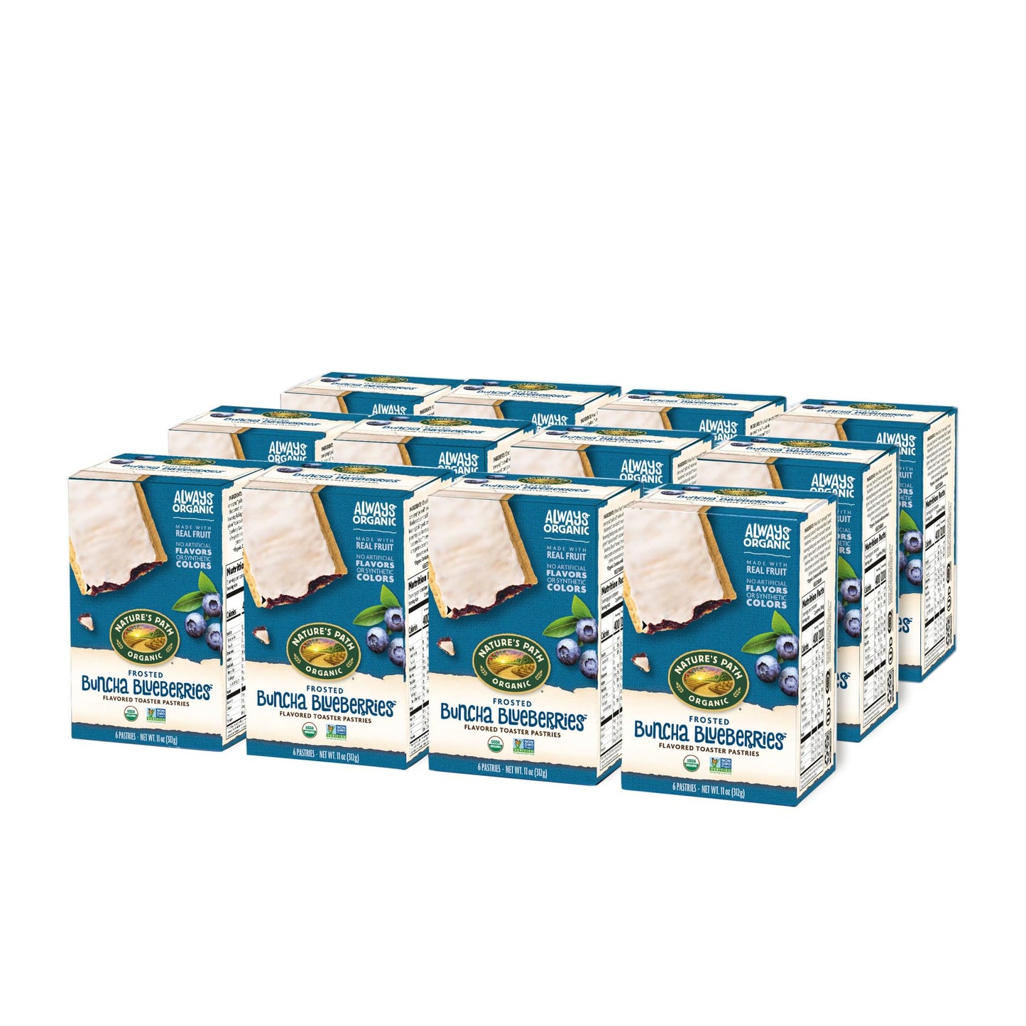 Natures Path Organic Toaster Pastries Frosted Buncha Blueberries 72 count (Pack of 12 11 Oz Boxes)