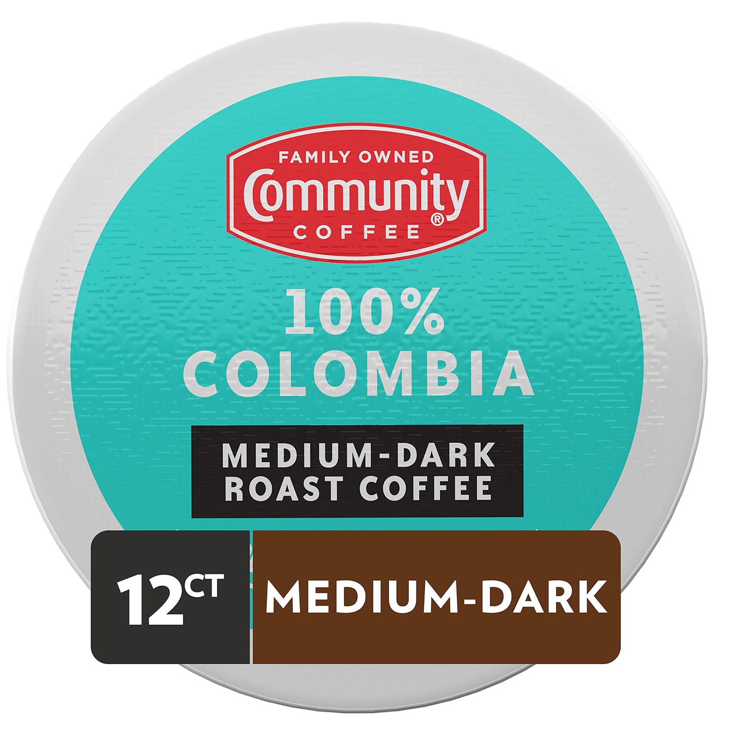 Community Coffee 100% Colombia Medium-Dark Roast Coffee Pods, Compatible with Keurig 2.0, 12 Count, Model 00113256