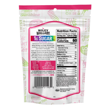 Wiley Wallaby Licorice 5.5 Ounce Watermelon Low Sugar Gluten Free Gourmet Soft & Chewy Australian Licorice Candy Twists, 1 Pack