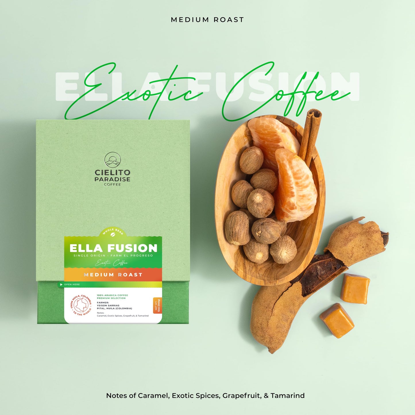 Ella Fusion, Anaerobic Medium Roast Specialty Coffee With Natural Fermentation Process From Cielito Paradise, Featuring Notes Of