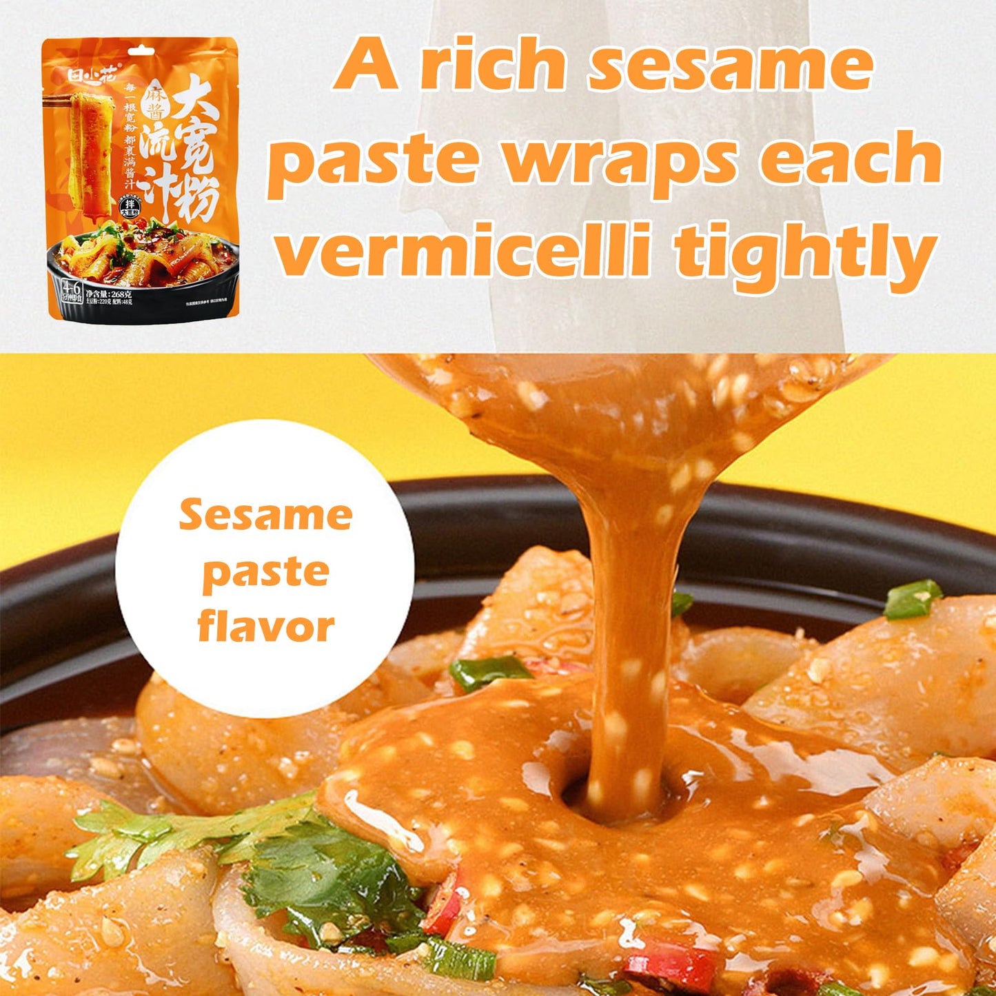 Noble Createaprototype Ramen Noodles, Wide Vermicelli, 1078g (Pack of 4), Soft Chewy, Asian Snacks, Hot Pot, 23.5 x