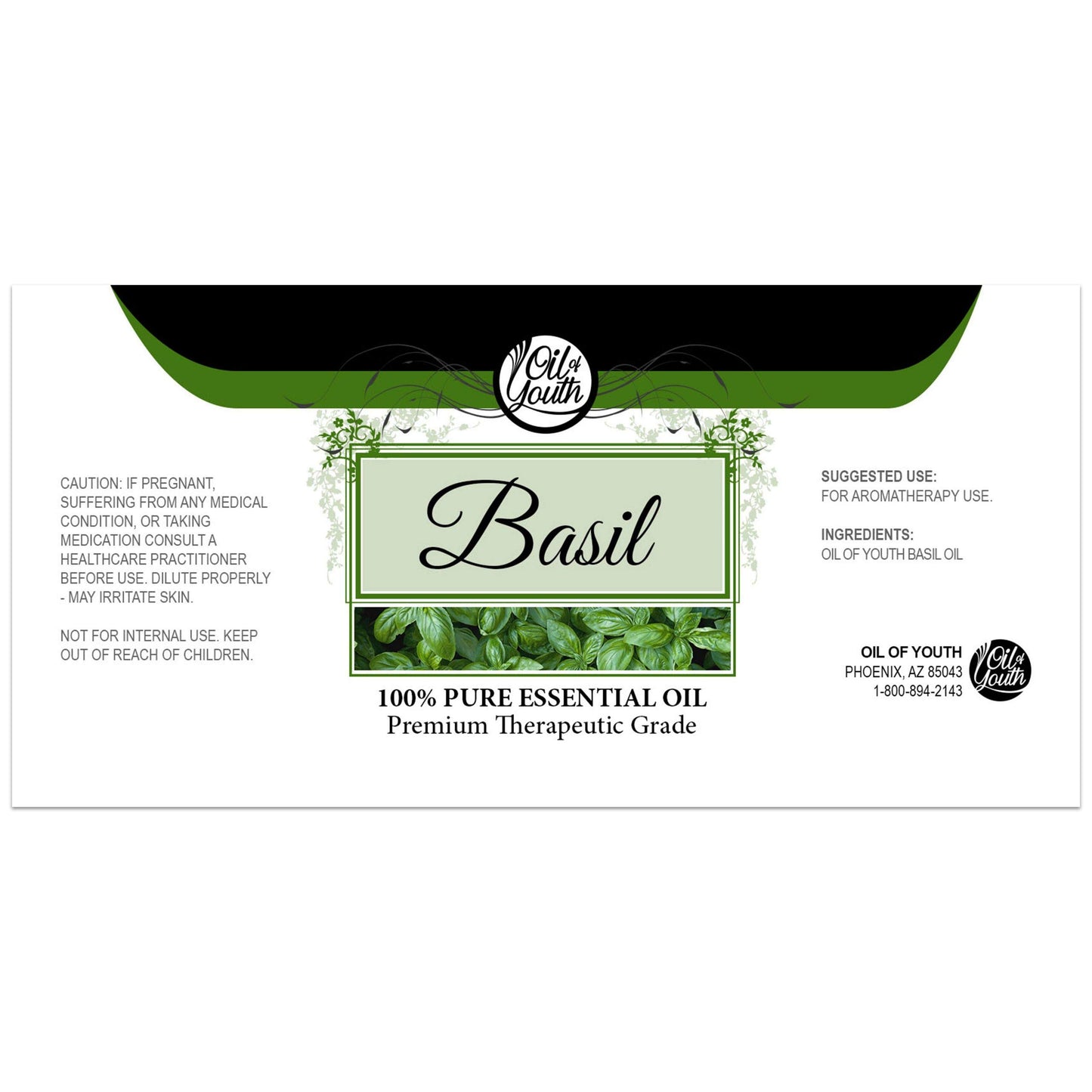 Oil Of Youth Essential Oils 4Oz - Basil Essential Oil - 4 Fluid Ounces