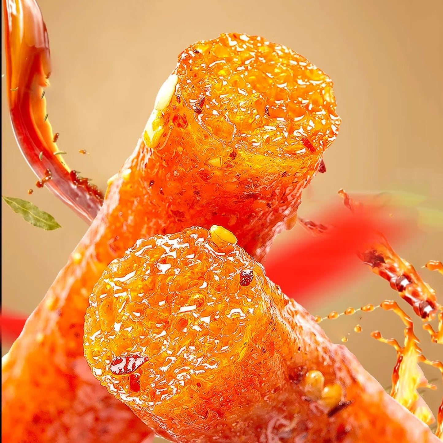 Kachikachi Latiao Spicy Strips - Braised Flavor, Braised Chinese Spicy Sticks, Latio Spicy Gluten Snacks, , , Latio, 3-Pack