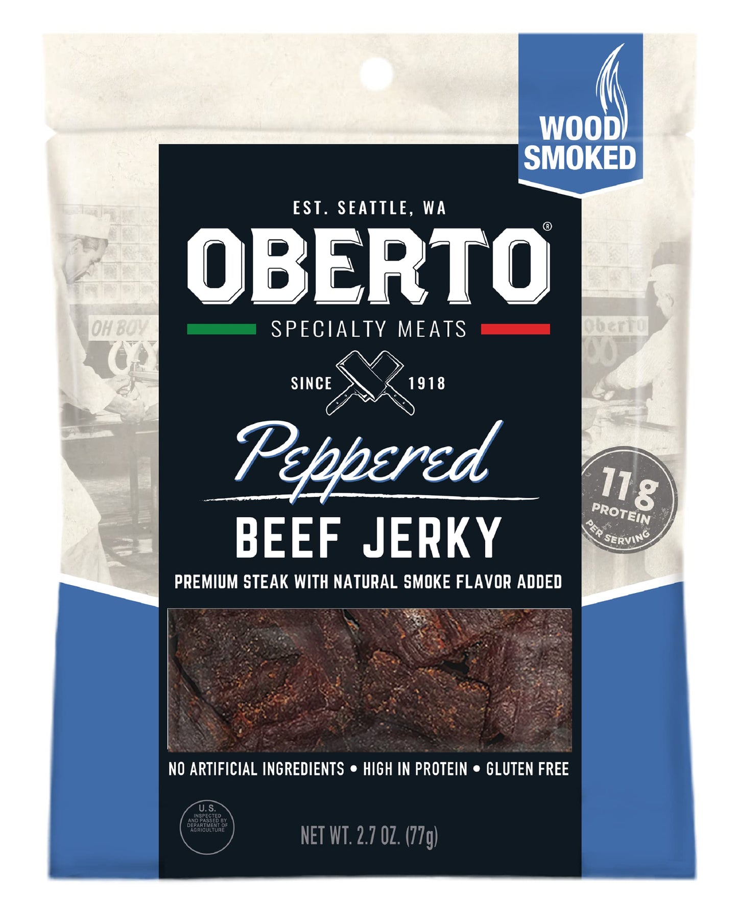 Oberto Specialty Meats Peppered Beef Jerky, 2.7 Ounce (Pack Of 8)