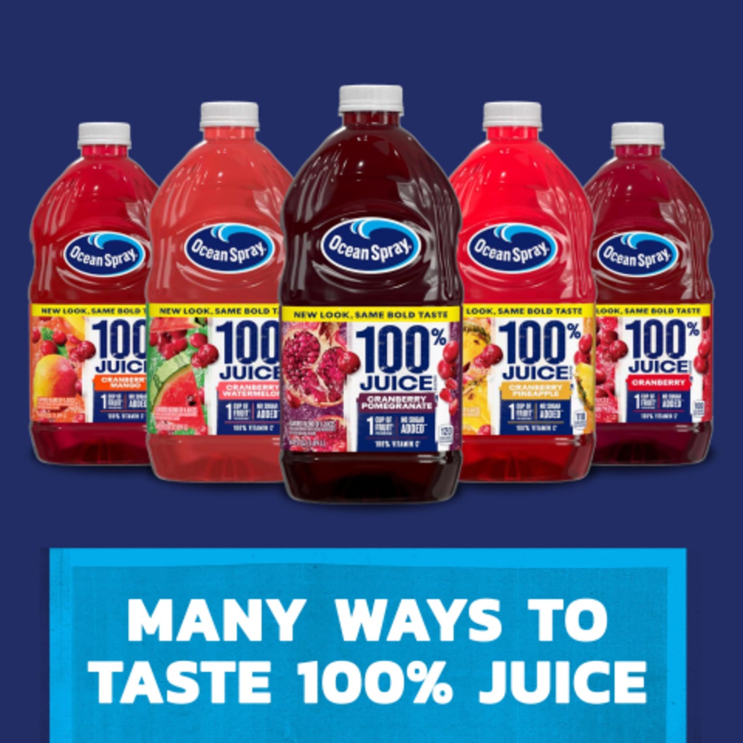 Ocean Spray 100% Juice Cranberry Watermelon Blend, 64 Fl Oz Bottle, Pack of 1