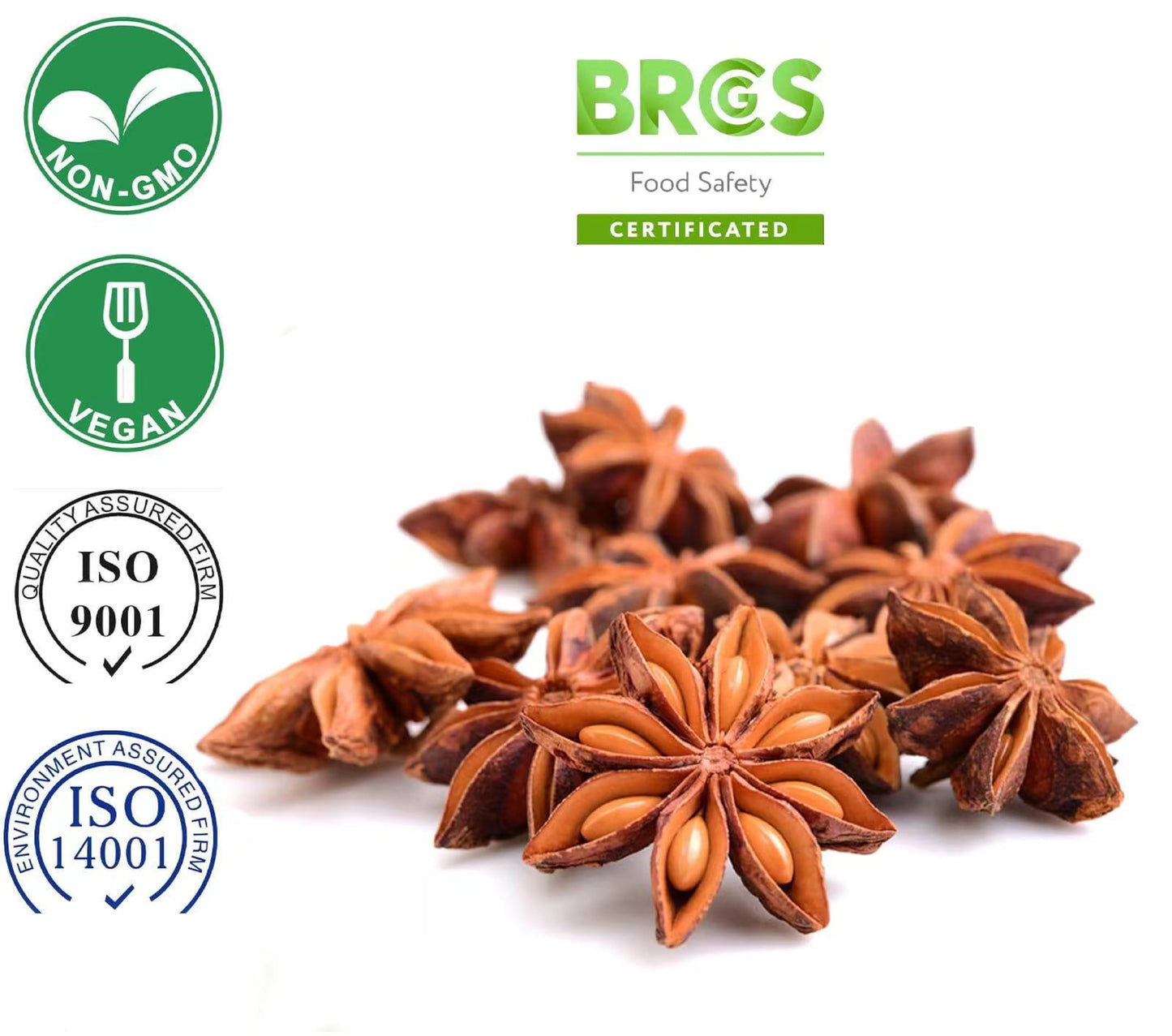 Besway Chinese Star Anise 12 Oz, Whole Star Anise, Fresh, Pure And Dried Anise Pods, Great For Cooking, Baking And Tea (340G)