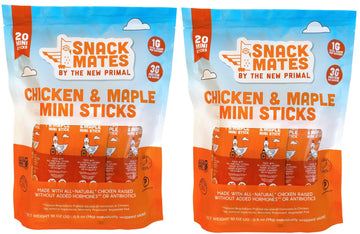 (Pack of 2) Chicken & Maple Mini Sticks by The New Primal, Gluten Free Healthy Snacks for Kids, Low Sugar High Protein Back to S
