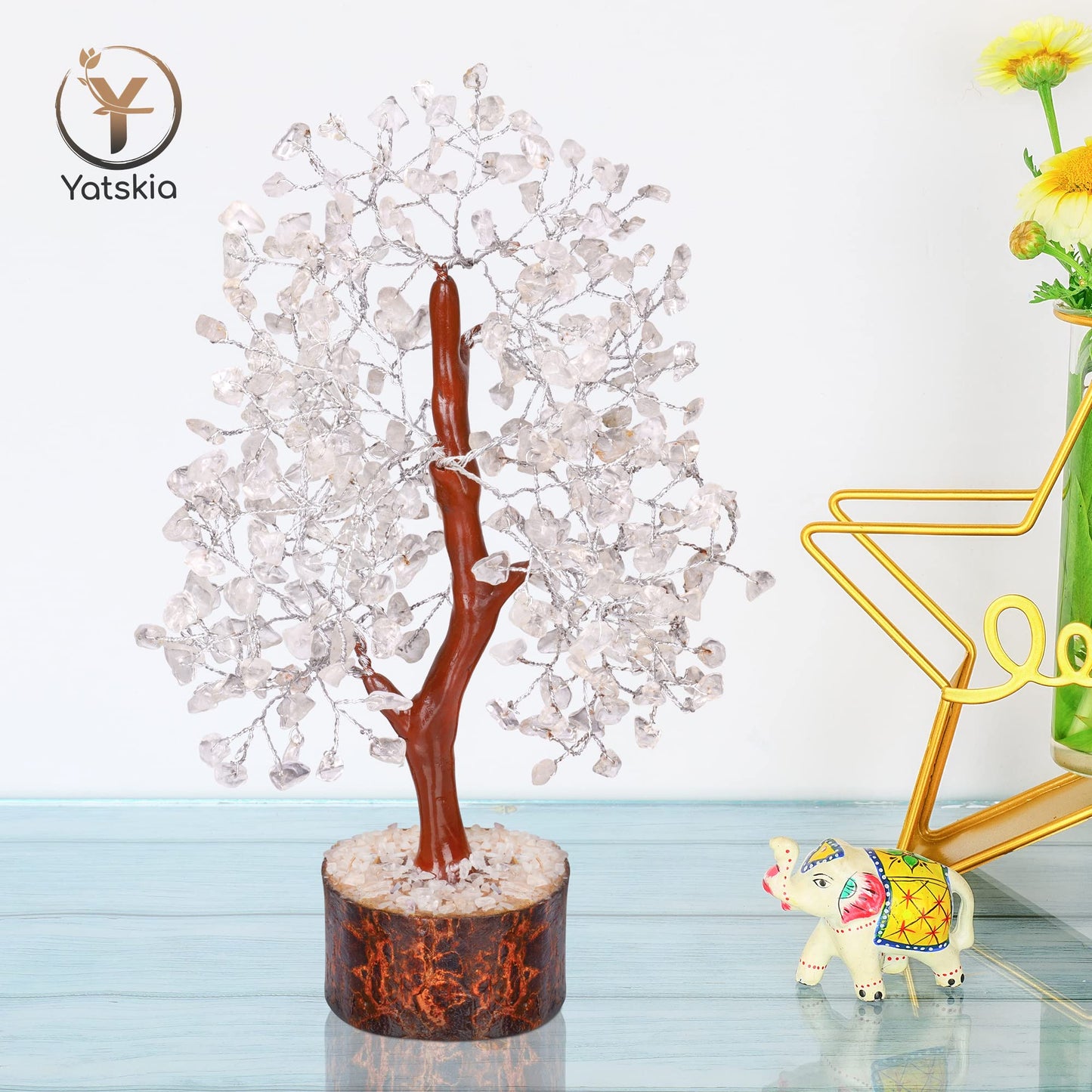Clear Quartz Crystal - Tree Of Life Chakra, Stone Clear, Artificial Trees, Fungshui Decorations, Crystal Money Tree, Crystal Luc