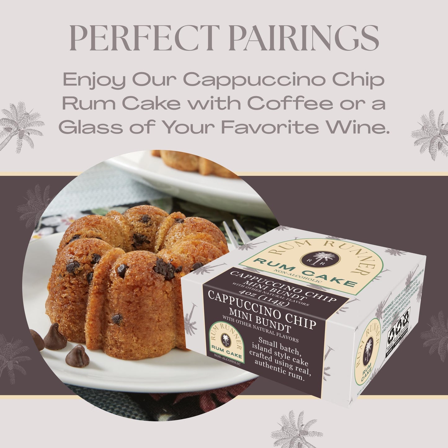 The Great Spirits Baking Co. Mini Bundt Cake, spirit-inspired flavor Runner Cappuccino Chip, 4 oz