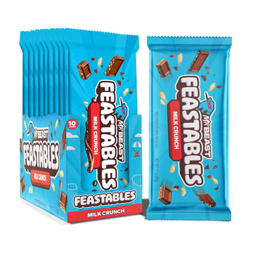 Feastables Milk Chocolate Crunch KING Size Chocolate Bar, 2.1oz (60g), 10 count