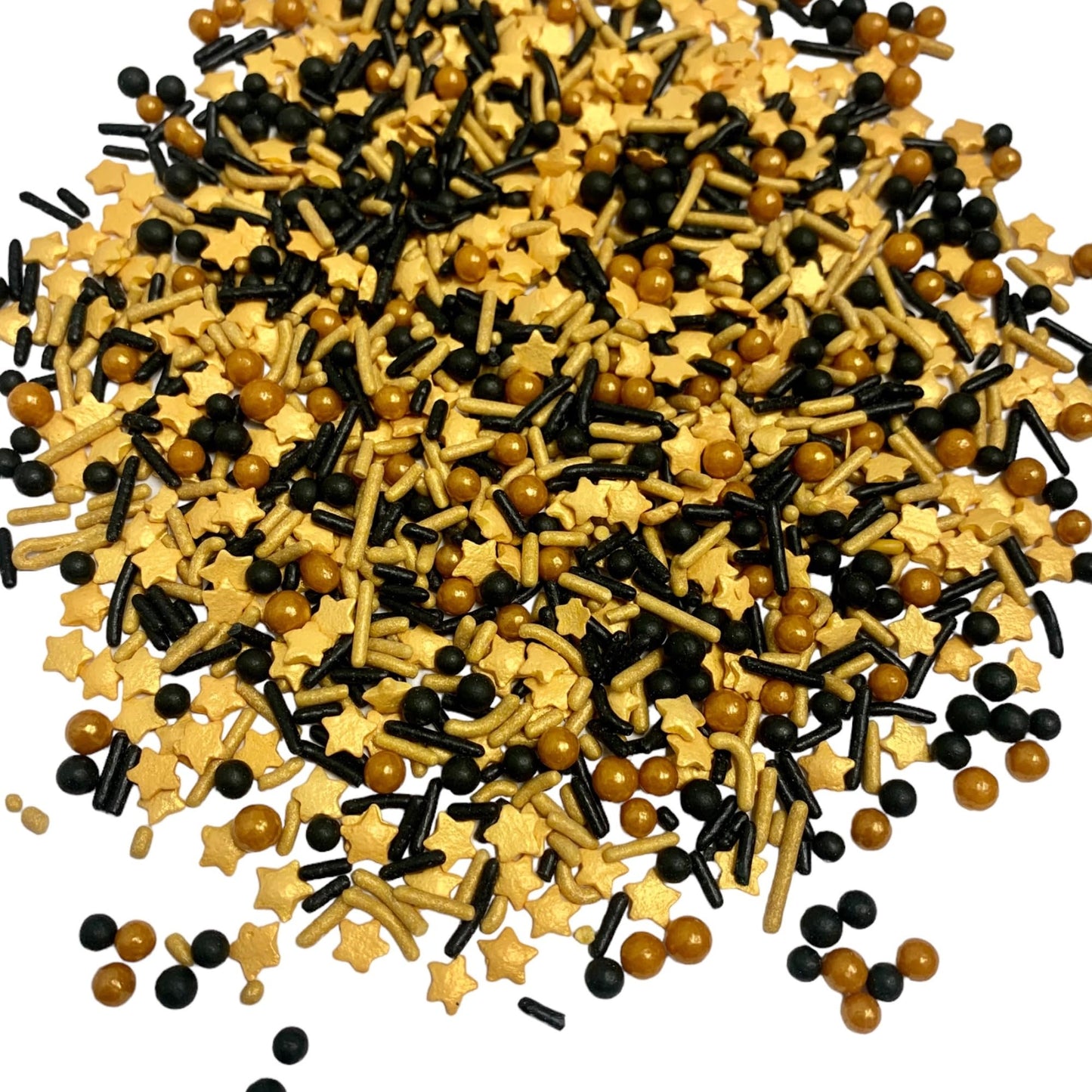 Cool Mom Sprinkles Gold & Black Themed Sprinkles 4 oz. Gluten-Free for Cakes, Cupcakes, Cookies & Desserts