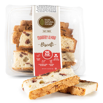 Dijas Natural Foods Crunchy Biscotti Cookie, Fat Free, All Natural, 5 Ounce, Cranberry Almond