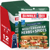 Bumble Bee Mediterranean Herbs & Spices Seasoned Tuna, 2.5 oz Pouches (Pack of 12) - Ready to Eat - Wild Caught Tuna Packet - 16