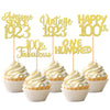 30Pcs Vintage 1923 Cupcake Toppers Glitter One Hundred Happy 100Th Birthday 100 Fabulous Cupcake Picks Awesome Since 1923 Cake D