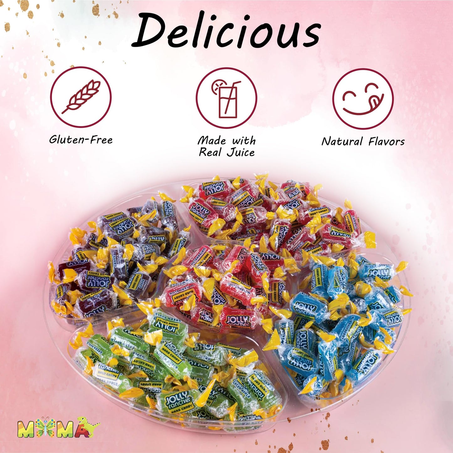 Jolly Ranchers Hard Candy Blue Raspberry - 1.5 Lb Fruit Flavored Made With Real Juice For Halloween Candy - Gluten Free Hard Can