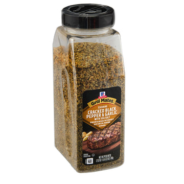 Mccormick Grill Mates Cracked Black Pepper & Garlic With Sea Salt Seasoning, 27.52 Oz