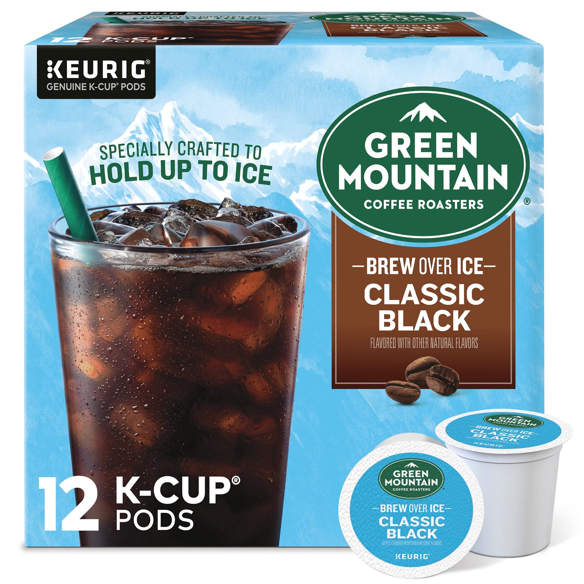 Green Mountain Coffee Roasters ICED Medium Roast Iced Coffee K-Cup Pods, 12 Count, Coffee