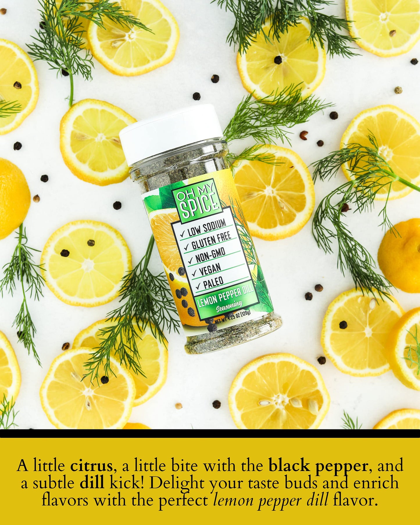 Chicken Seasoning Lemon Pepper Seasoning - Gluten Free & Low Sodium Lemon And Pepper Seasonings For Turkey, Seafood & Vegetable. Poultry Seasonings. Salad, Salmon & Chicken Dust For Grilling. 3.9Oz