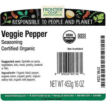 Frontier Co-op Organic Veggie Pepper 1lb