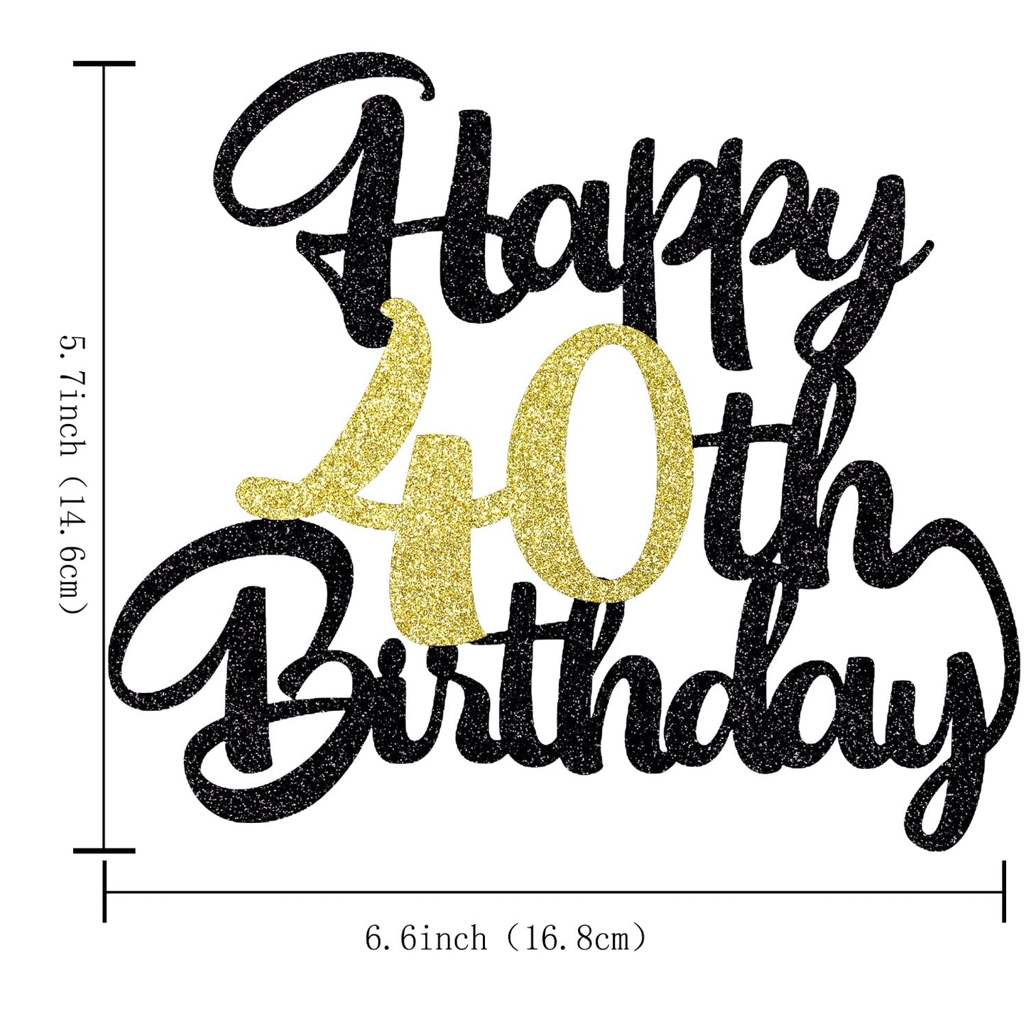 Klionjor 40Th Happy Birthday Cake Topper Happy Birthday Cake Decoration 40Th Birthday Party Decoration Gift Plugin (40)