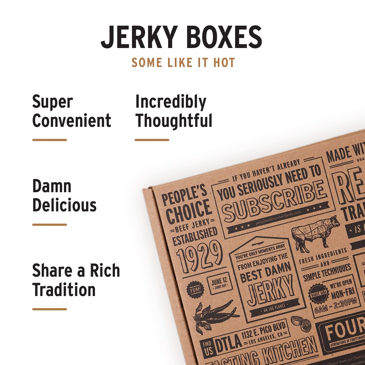 People’S Choice Beef Jerky – Box – Some Like It Hot – Spicy Set – Unique Gifts For Men – High Protein Meat Snack Sampler – Made In Usa – 6 Bag Variety Pack