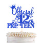 YCTHUNFISH 12th Birthday Cake Topper Glitter Paper Decoration - Cheers to 12 Years Old - Blue
